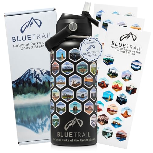BlueTrail National Parks Water Bottle with Stickers