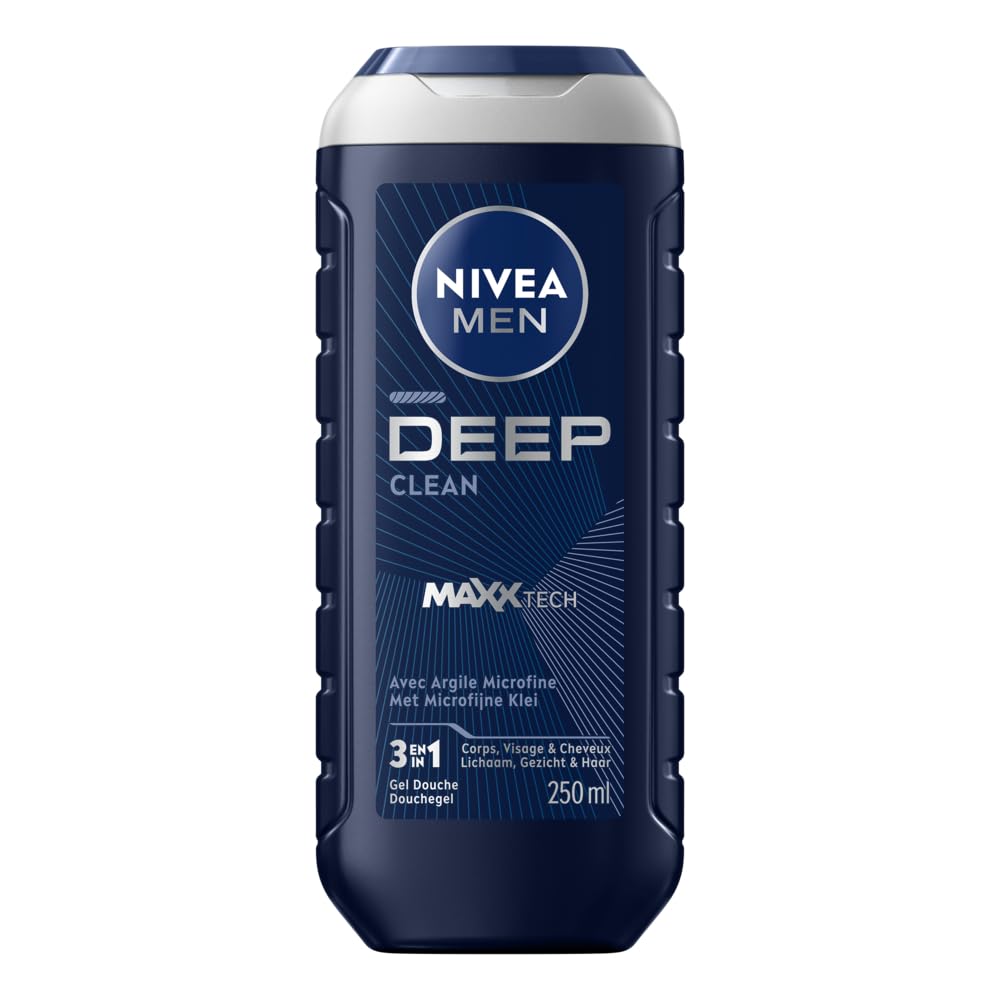 NIVEA Men Shower Black Charcoal Shower Gel, DEEP Clean, 250ml