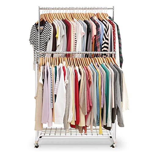 Iris Plaza CW4100-41 Hanger Rack, Double, Load Capacity 330.7 lbs (150 kg), Shelf Included, High Load Capacity, White, Width 37.2 x Depth 16.9 x Height 43.3-70.9 inches (94.5 x 43 x 110-17