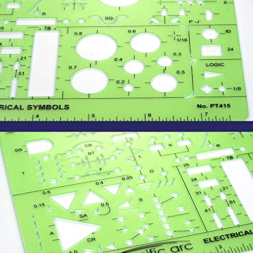 Image of Pacific Arc Template: Electrical Symbols, 135 Openings 5.25 inch x 8.25 inch