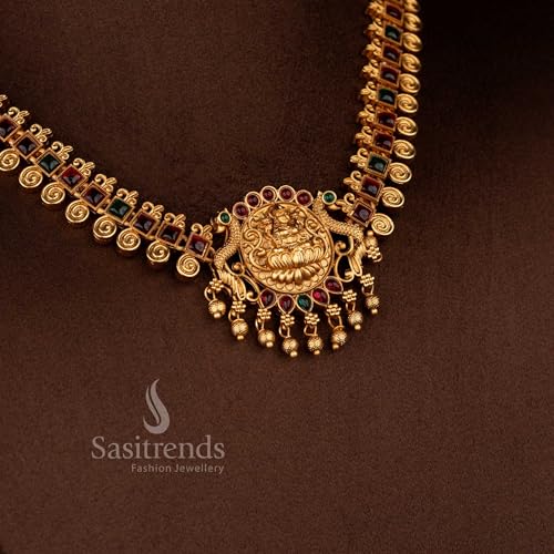 Image of Sasitrends Classic Matte Gold Plated Necklace Set For Women