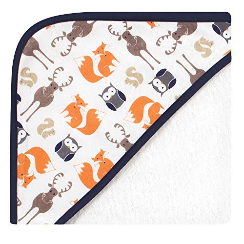 Image of Hudson Baby Unisex Baby Cotton Rich Hooded Towels, Orange Fox, One Size