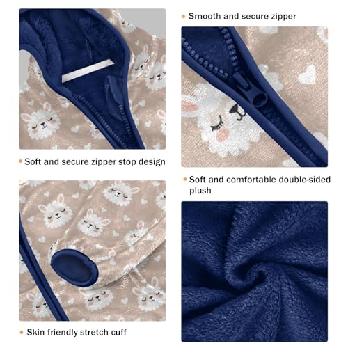 Cute Alpaca Heart Boys Fleece Coat,Children's Zip-Up Hoodie Jacket,Baby Warm Fashion Outerwear 3-10T,A1134613