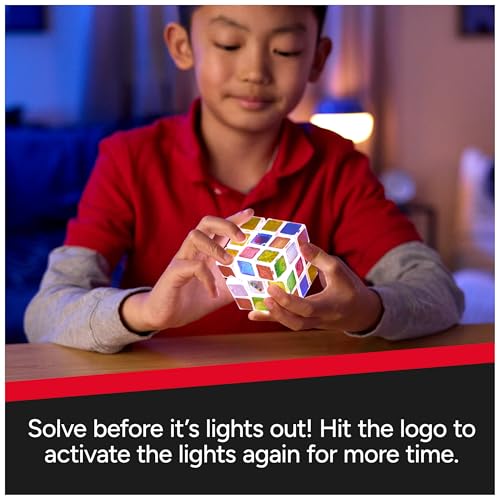 Image of Rubik's Cube, Pulse Cube, Light-Up Brain Teaser Puzzle for Speed Cubers, Solve the Puzzle Before the Lights Turn Off, Problem-Solving Brain Teaser & Fidget Toy for Adults, Teens, Kids Ages 8 & Up