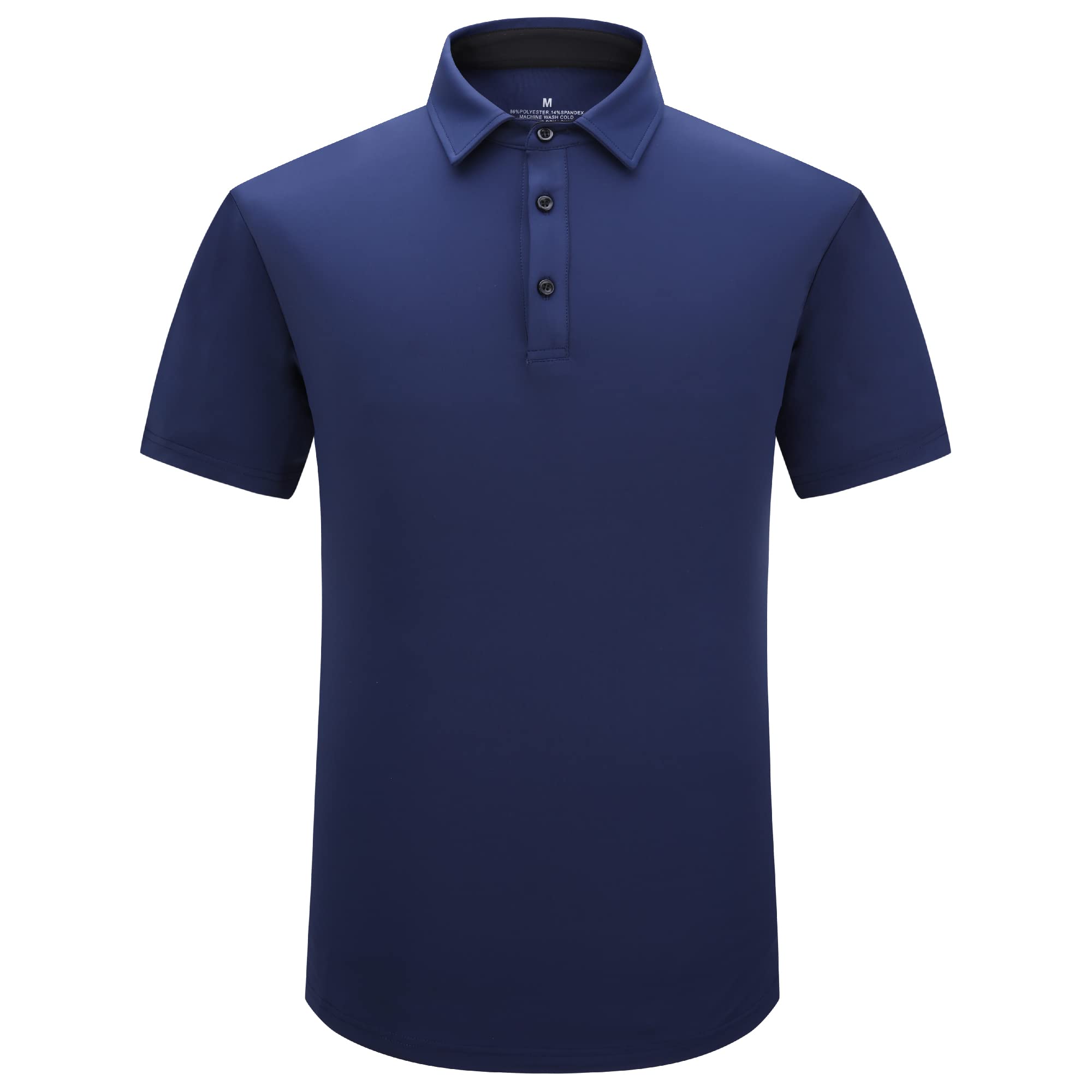 Mempea Mens Golf Shirt Short Sleeve Dry Fit Performance Moisture Wicking Rib Collared Golf Polo Shirts for Men