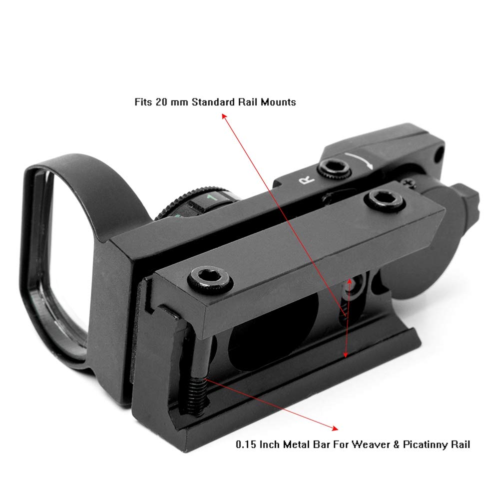 ACEXIER Mirino 20mm Rail Olografico Red DOT Sight 4 Reticolo tattico