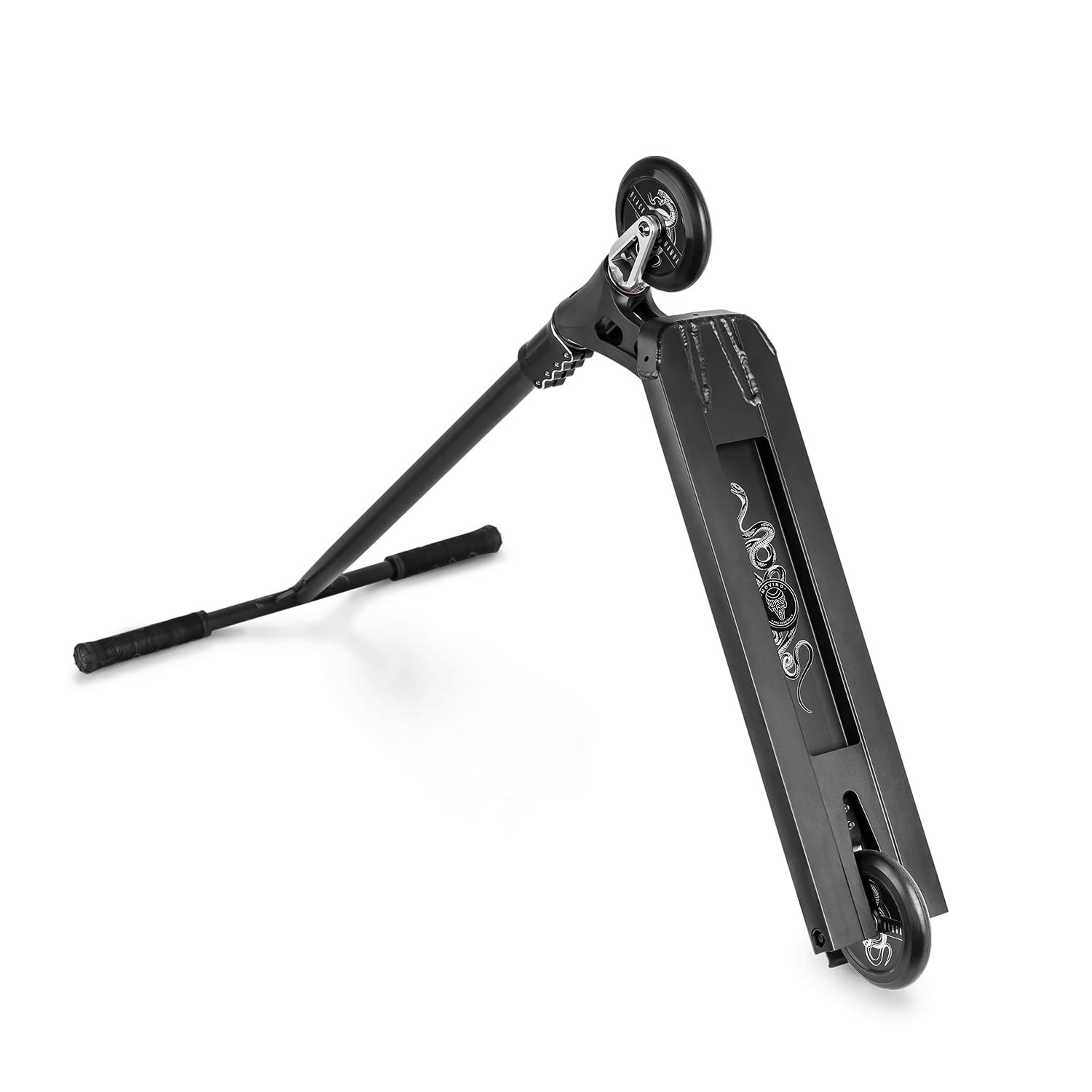 Movino Black Mamba Scooter, Sistema de compresión SCS, rodamientos sellados, Horquilla de Aluminio, Ruedas de Aluminio de 110 mm, Plataforma Grande de 56 x 13,5 cm