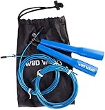 WOD Wear Adjustable Speed Cable Jump Rope, Blue