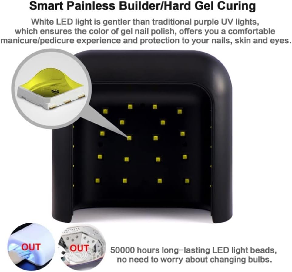 TOEWOE UV LED Nail Lamp, 48W Professional Nail Dryer Gel Polish Light with 4 Timer Setting, UV Nail Light Nail Polish Curing Gel, Automatic Sensor, Professional Nail Art Tools