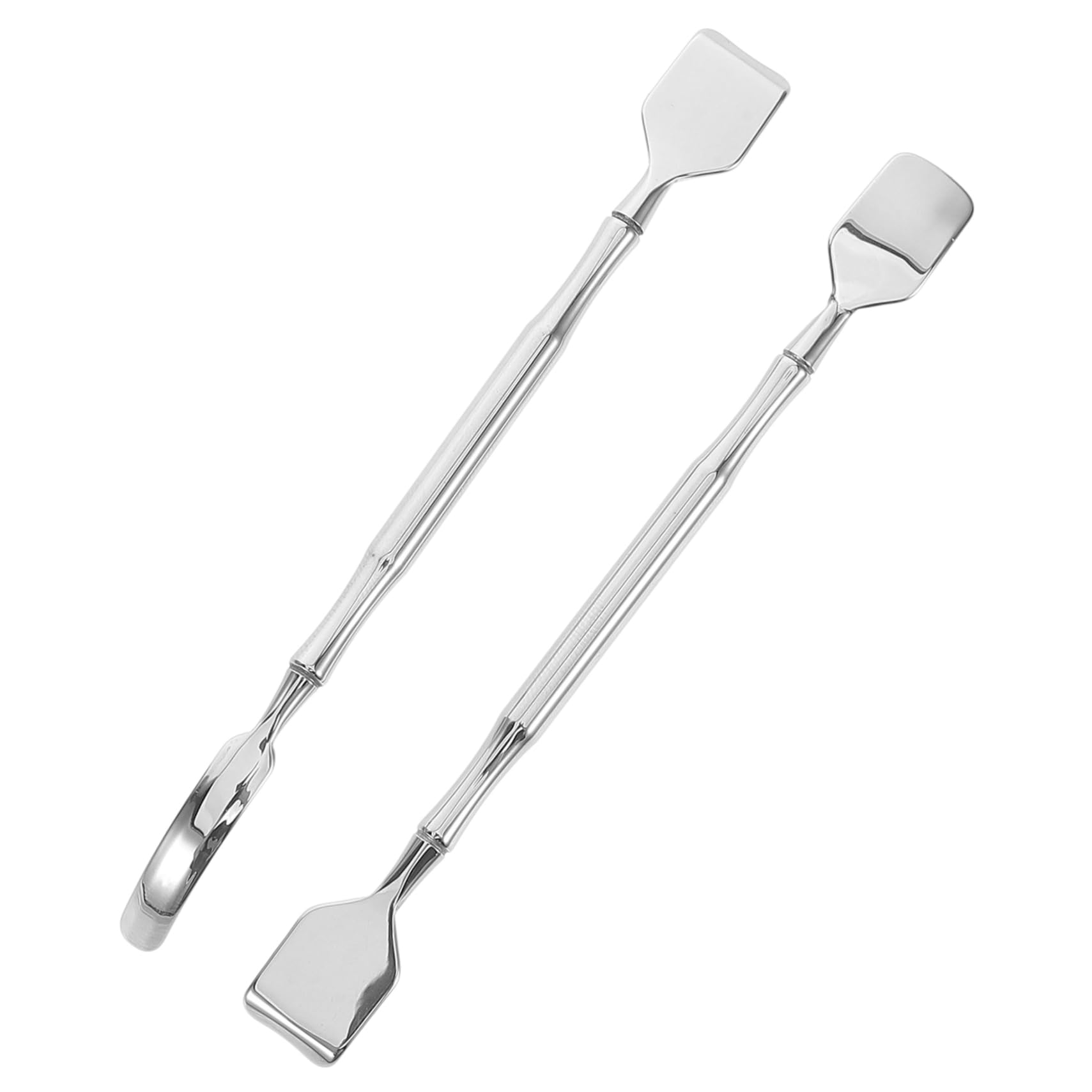 Outanaya 2pcs Stainless Steel Makeup Spatulas for Gentle Facial Cleansing Massage Dual Purpose Face Scrubber Ergonomic Design for All Skin