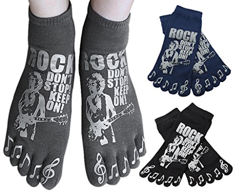 Bonamart - Calcetines unisex para mujer y hombre, con 5 dedos de los pies, para invierno, 37-43, a rayas 3 pares 28857. M