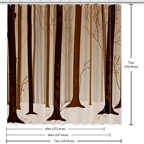 Rideau de douche d'hiver en forêt colorée imperméable 183x183cm - 7