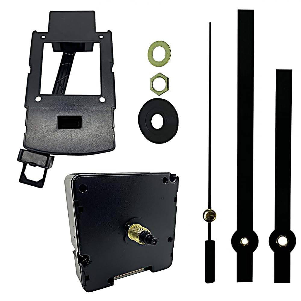 New Replacement Pendulum Drive HD-1688 Sheng Bang Radio Controlled UK MSF Automatic Atomic Ticking Quartz Clock Mechanisms Battery Powered For Wall Clocks (5, 119mm Black Metal)