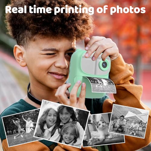 Image of Kids Instant Print Camera 2025, 32GB Memory, Dual Lens with 2.4-Inch Screen and 1080p HD, Nice Gift for Boys and Girls Ages 4-13, Ideal for Toddlers and Teenagers