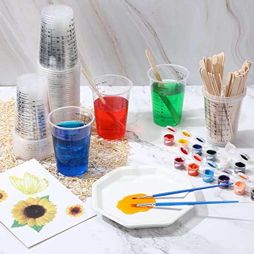 Gerrii Pack 300 vasos medidores descartables 8 oz plástico transparente miniatura 5