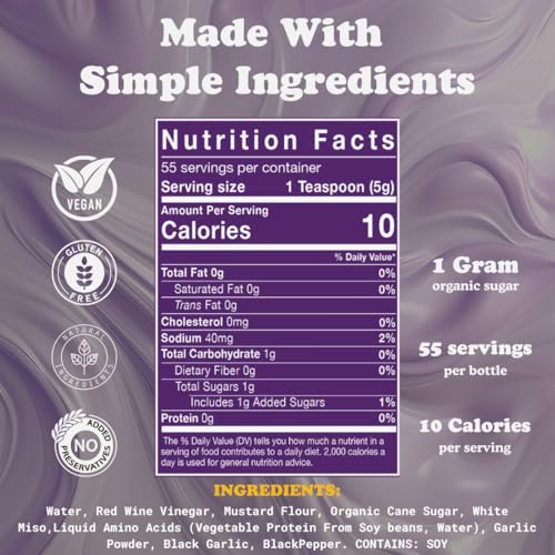 Image of Little Zing Garlic Miso Mustard, Savory Umami Sauce with White Miso, Black Garlic & Red Wine Vinegar, Vegan & Gluten Free, for Sushi, Ramen, Poke Bowls & Roasted Veg, 10 oz