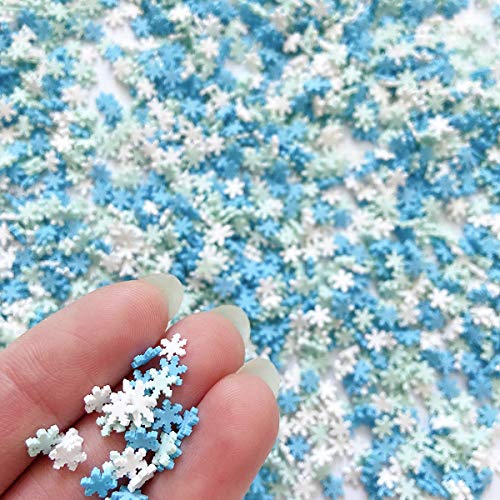 Ehope Colorful Fake Sprinkles Clay Sprinkles Fake Candy Sugar Sprinkles For Polymer Slices Nail Art Chocolate Cake Phone Case(50G Snowflake-3) #TOP1