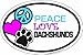 Imagine This 4-Inch by 6-Inch Car Magnet Oval, Peace Love Dachshunds