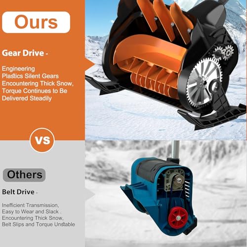 Pelle à neige électrique sans fil avec batterie et chargeur rapide, légère et efficace pour un déneigement facile