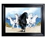 HORSES FRAMED Wall Art--Lenticular Technology Causes The Artwork To Flip-MULTIPLE PICTURES IN ONE-HOLOGRAM Type Images Change--MESMERIZING HOLOGRAPHIC Optical Illusions By THOSE FLIPPING PICTURES
