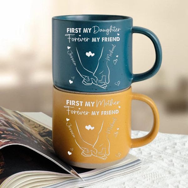 Taza de cerámica personalizada para mamá e hija miniatura 3