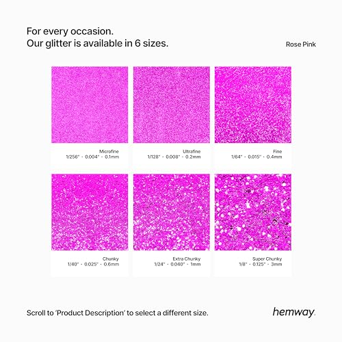 Hemway Glitter Shaker Rose Pink 110g Super Chunky, Craft Glitter Shaker for Resin & Epoxy Crafts, Christmas Art Supplies - Image 3