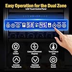 Wine Cooler Refrigerator 24 Inch, 180 Bottles Large Wine Fridge Dual Zones, Tall Freestanding/Built-in Wine Cellar Professional with Reversible Door Sliding Rail Shelves - Image 3