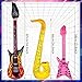 10pcs Inflatable Instruments Party Props Rock Star Toy Set Inflatable Saxophone Bass Rock Microphone Rock Electric Guitar Recorder Suitable for Various Music Parties(Versatile Style)