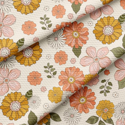Flowers Floral Bullet Textured Fabric by The Yard...