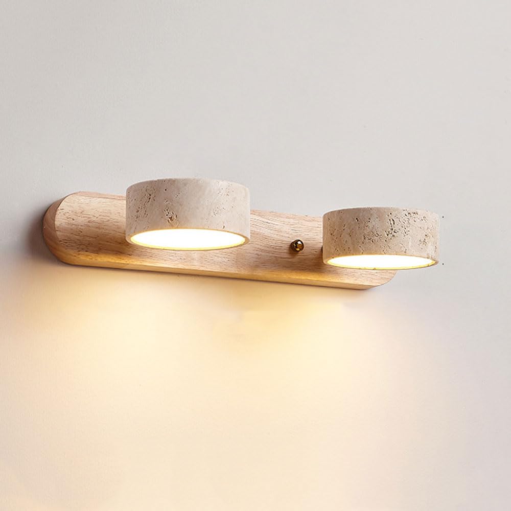 SXSCARKX Modern Wall Light Fixtures Travertine Sconces Bedside Lamp Rotatable Wabi Sabi Bathroom Vanity Over Mirror Japanese Natural Stone Mounted For Living Room Hallways