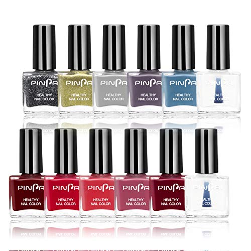 Abitzon New Non Toxic Nail Polish Set Easy Peel Off & Quick Dry Eco-Friendly Water Based Nail Polish (12 Bottles)
