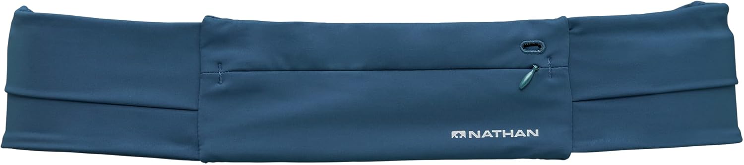 Nathan Cinturón de correr ajustable con cremallera, bolsillo resistente a la intemperie y dos bolsillos de almacenamiento rápido, hebilla ajustable