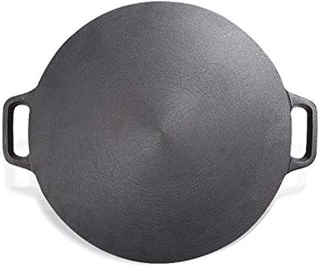 Seasoned Cast Iron Skillet with 2 Loop Handles,Ergonomic Frying Pan, Cast Iron Pancake Crepe Pan Frying Pans