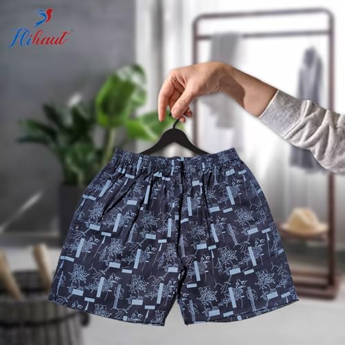 Image of Men's Cotton Shorts Waistband, Zip Fly, 1 Zip Pocket, Back Pockets (Pack of 2)