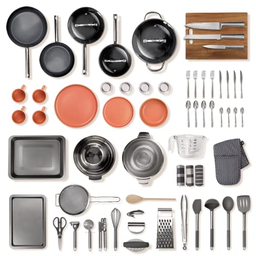 Noah-Kit-de-Cocina-Premium-con-Mas-de-70-Articulos-con-Sartenes-Azul-y-Vajilla-Rosa-Includye-Ollas-y-Sartenes-AntiadherentesBandejas-para-Hornear-Utensilios-de-Cocina-Cubiertos