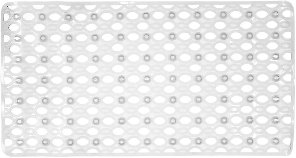 Tapete Antiderrapante para Box de Banheiro, Cristal Retangular, Transparente, 67 x 35 cm, com Ventosas
