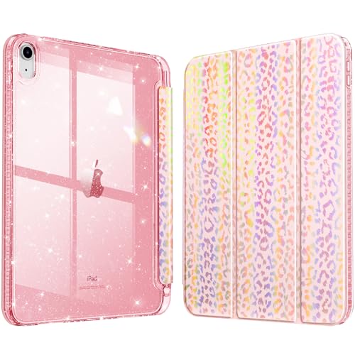 FINTIE Funda con purpurina para iPad (A16) de 11ª generación de 11 pulgadas (2025), iPad de 10.9 pulgadas (2022) – [Portalápices integrado] Cubierta brillante con carcasa trasera brillante, encendido