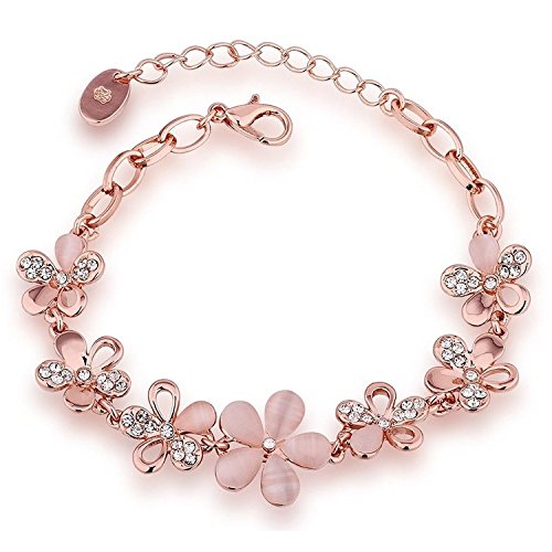 Image of Shining Diva Fashion Crystal Collection Gold Plated Jewellery Set for Women (Rose Gold)(rrsdcmb280 8306b 9580er)