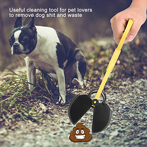 Image of Cyrank Dog Pooper Scooper, Dog Poop Scoop Dog Scooper with Long Handle for Grass Dirt Gravel Pick Up(Yellow)