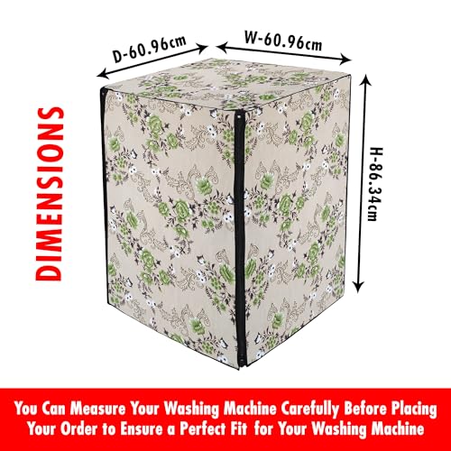 Image of Lithara Front Load Fully Automatic Washing Machine Cover for LG, Samsung, IFB, Whirlpool, Suitable for 7 kg & 7.5 KG - Waterproof, Dustproof Cover (Print-3)