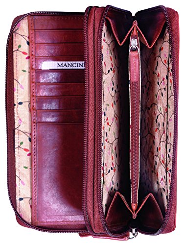 Mancini Leather Goods Casablanca Collection: Ladies’ RFID Double Zipper Clutch2