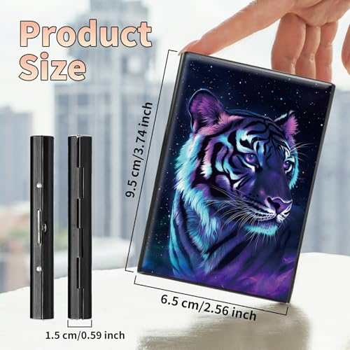 Slim Credit Card Holder, Tiger RFID Blocking Metal Wallet for Men & Women, Aluminum Minimalist Hard Case Pocket-Sized Business Cards Organizer (Fits Up to 10 Cards)2