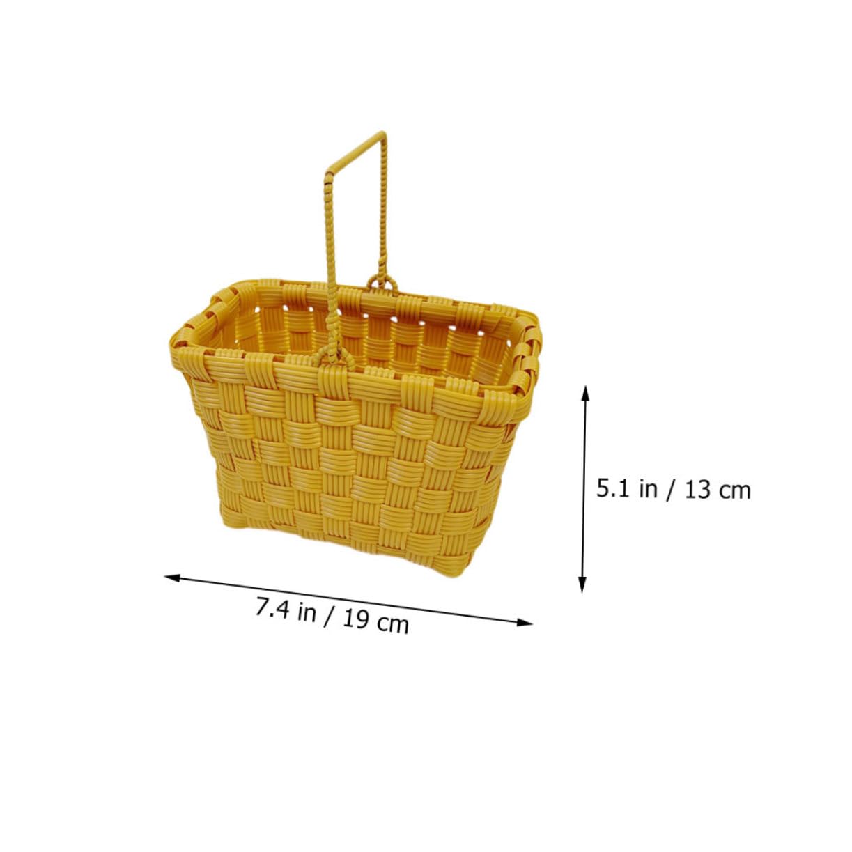 Toyvian Plastic Woven Basket Small Storage Organizer for Fruits Snacks and Decor Versatile Woven Holder with Handle for Home Kitchen Classroom present Option