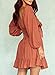 Dokotoo Square Neck Summer Dress for Womens Fashion 2025 Tie Back Elastic Waist Puff Long Sleeve Dresses Ruffle A-Line Brown Dress Casual Sexy Summer Outifits for Wedding Guest Brown X-Small