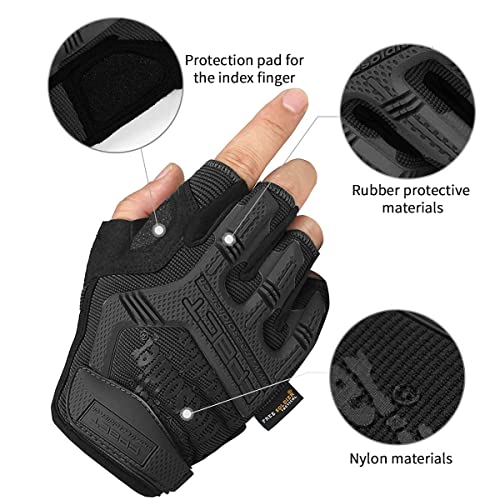 FREE SOLDIER Outdoor Handschuhe Vollfinger Taktische Handschuhe Herren Motorradhandschuhe mit gepolstertem für Fahrrad Airsoft Militär Paintball und andere Outdoor Aktivitäten (Schwarz, L)