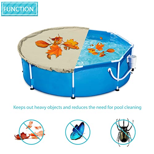 Cobertor para piscina redonda 28 pies beige miniatura 3