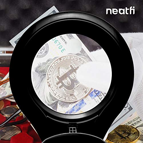 (New Model) Neatfi Bifocals 1,200 Lumens Super LED Magnifying Lamp with Clamp, 5 Diopter with 20 Diopter, Dimmable, 60 Pcs SMD LED, 5 Inches Diameter Lens, Adjustable Arm Utility Clamp (Black) - Thumbnail 7