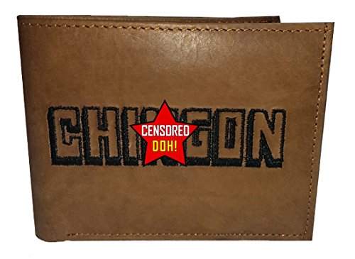 Embroidered Genuine Leather Wallet Brown Chingon Spanish Version