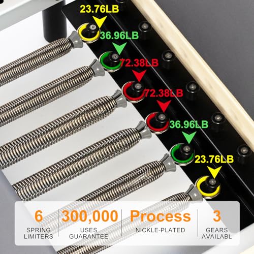 Image of Pilates Reformer, Maple Wooden Foldable Pilates Reformer Machine with 6 Springs,Sitting Box, Padded Jump Board, Quick-Assembly for Home Workouts Studio Yoga