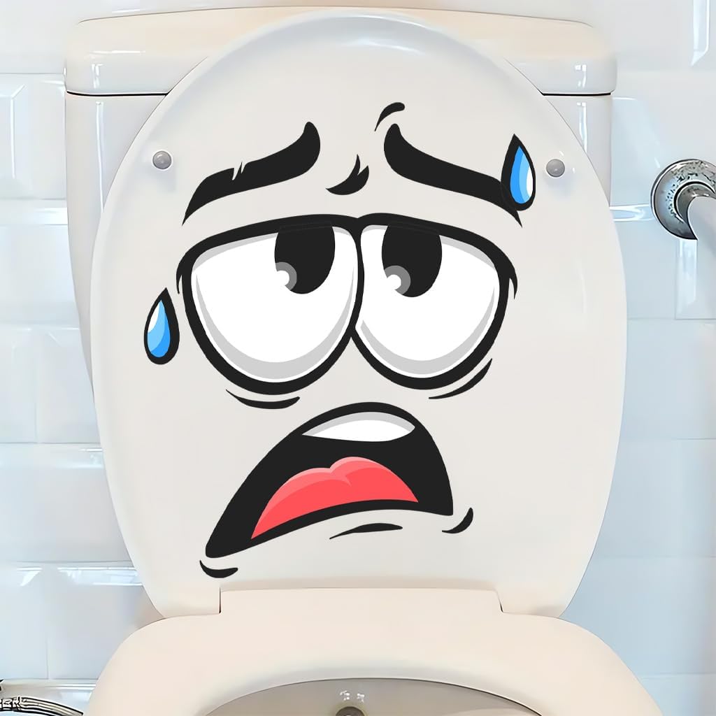 Quintathletic 3pcs Funny PVC Toilet Stickers - Perfect Bathroom Decor for Toilet Lid, Ready for Dropshipping Gift for New Home Sister's mom Teacher